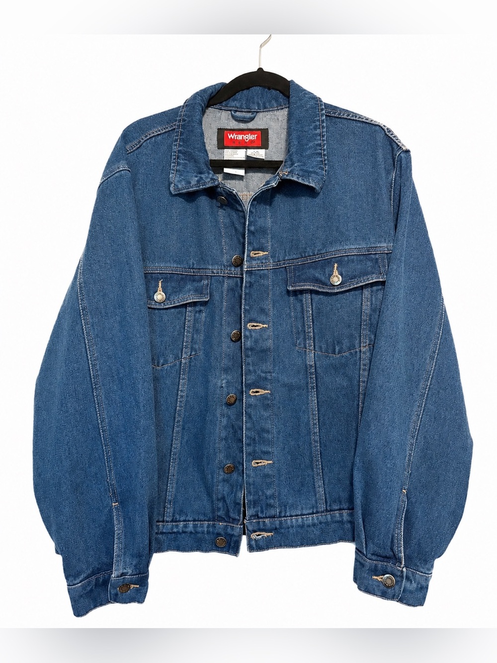 Vintage 90’s Wrangler Men's Classic Blue Denim Hero Jacket Size Large